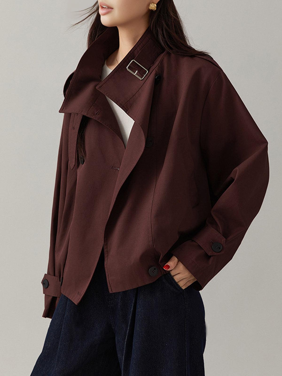 Dam Trench Coat Avslappnad Passform Polyester-Bomull-6