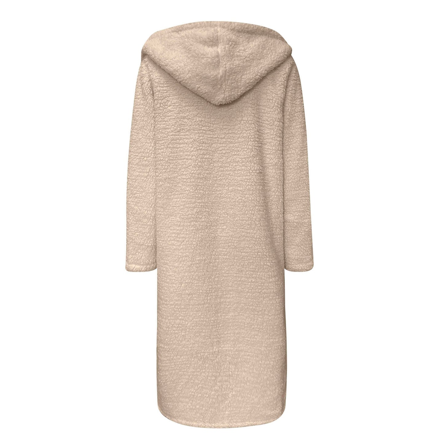 Damjacka Teddy Coat Mjuk Fleece med Huva för Kalla Dagar-5