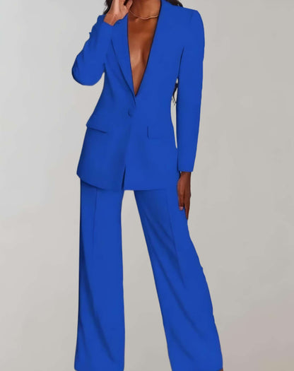 Dam Blazer Lång Passform Polyester Modern Elegant-5