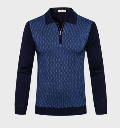 Herr Tröja Smal Design med Krage 100% Bomull 8