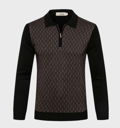 Herr Tröja Smal Design med Krage 100% Bomull 18