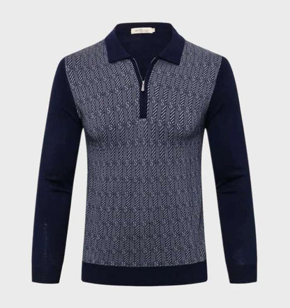 Herr Tröja Smal Design med Krage 100% Bomull 1
