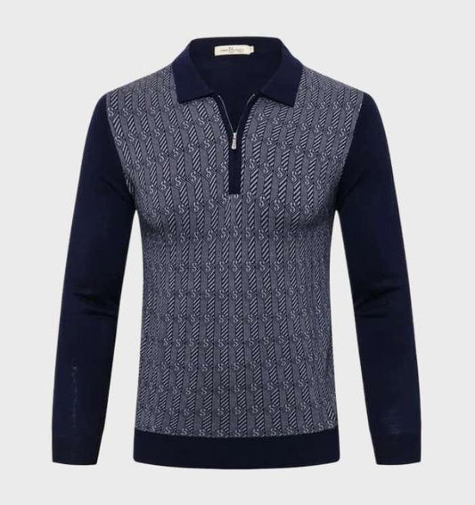 Herr Tröja Smal Design med Krage 100% Bomull 1