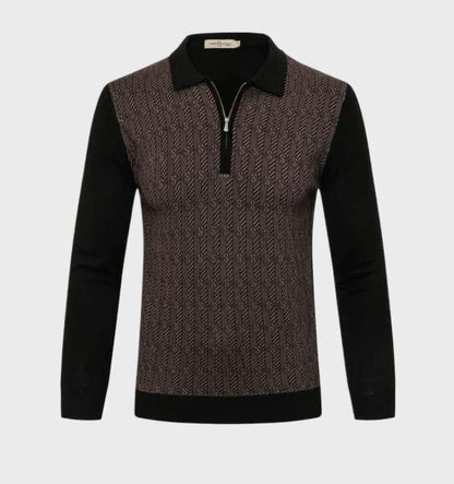 Herr Tröja Smal Design med Krage 100% Bomull 6