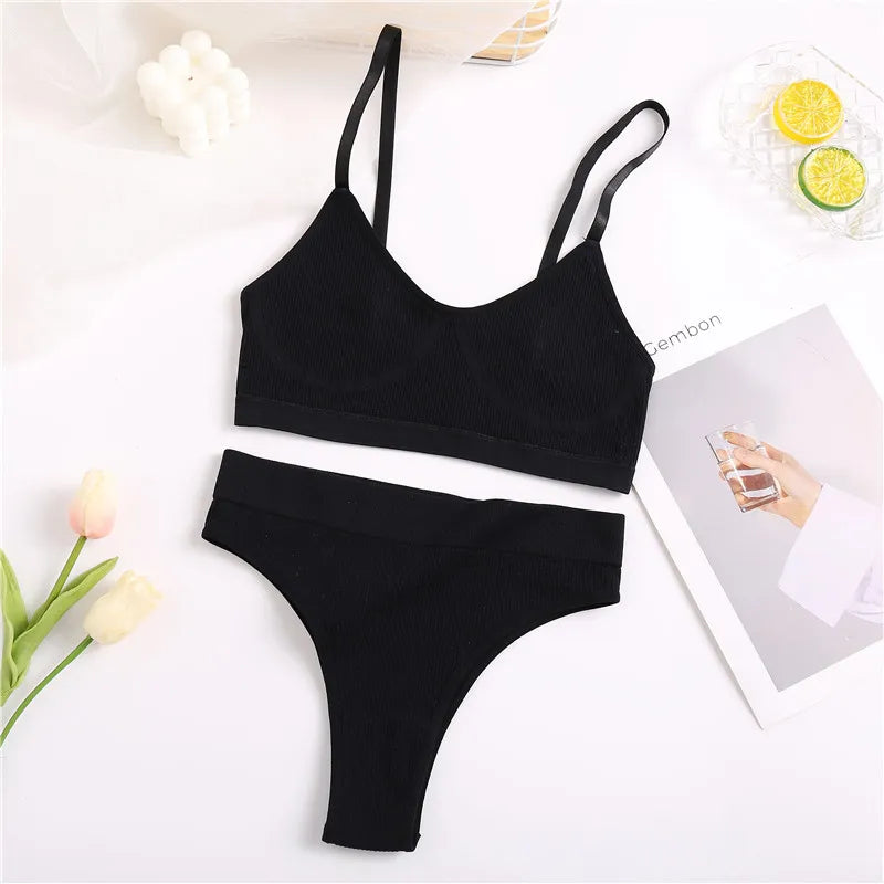 Damunderkläder Set Sömlösa Hög Midja Mjuk Nylon-2