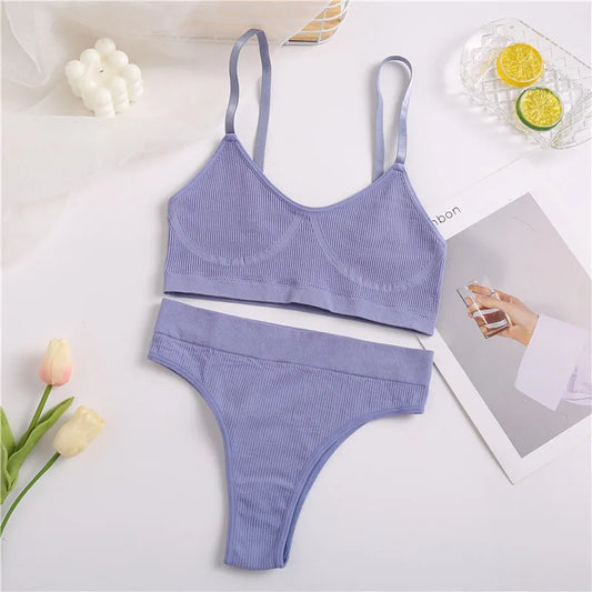 Damunderkläder Set Sömlösa Hög Midja Mjuk Nylon-1