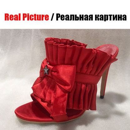 Dam Sandaler Hög Klack Fjärilsdetalj Syntetisk-2