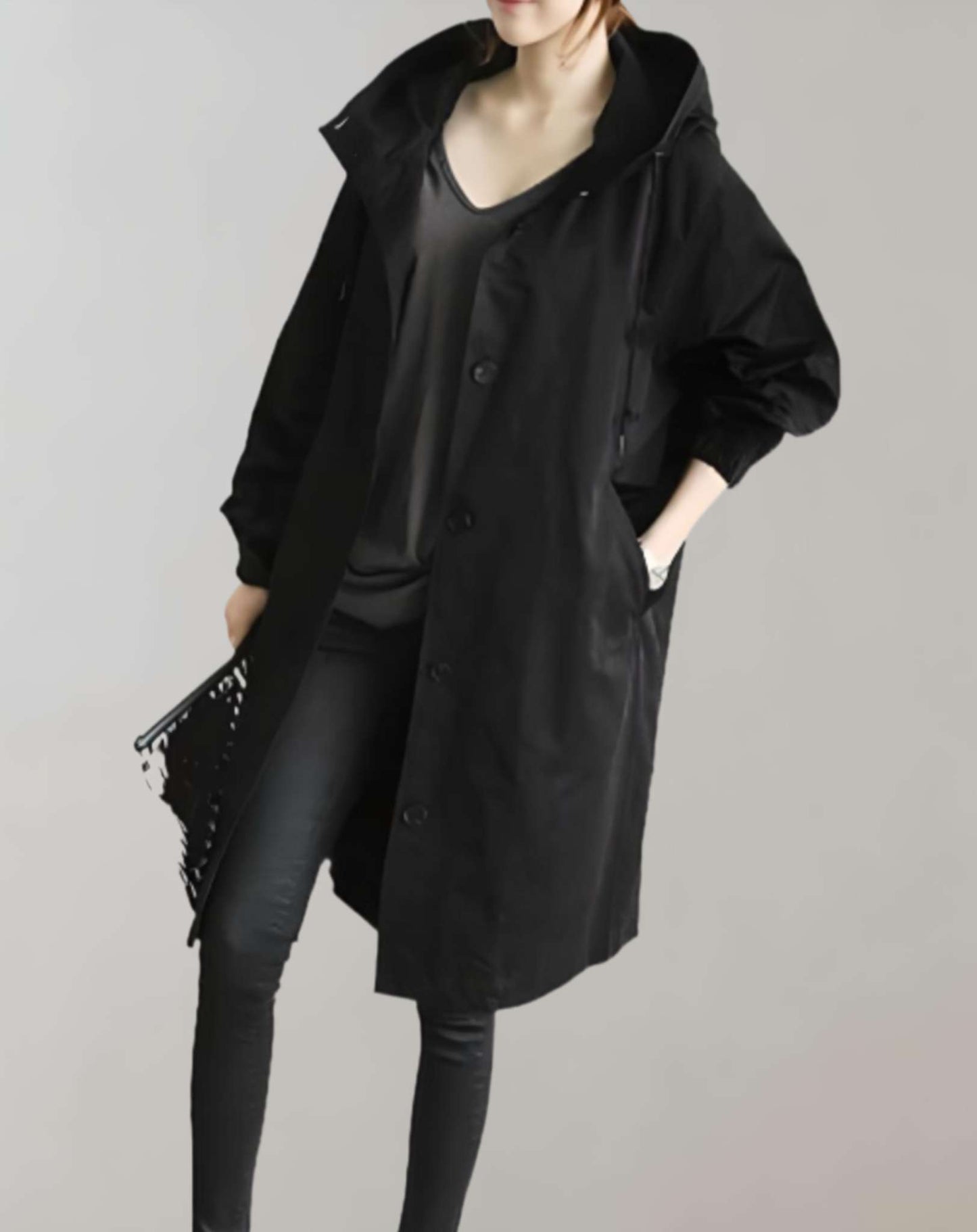 Variant image for Dam Trenchcoat Vattentät Huva Syntetisk Material-17
