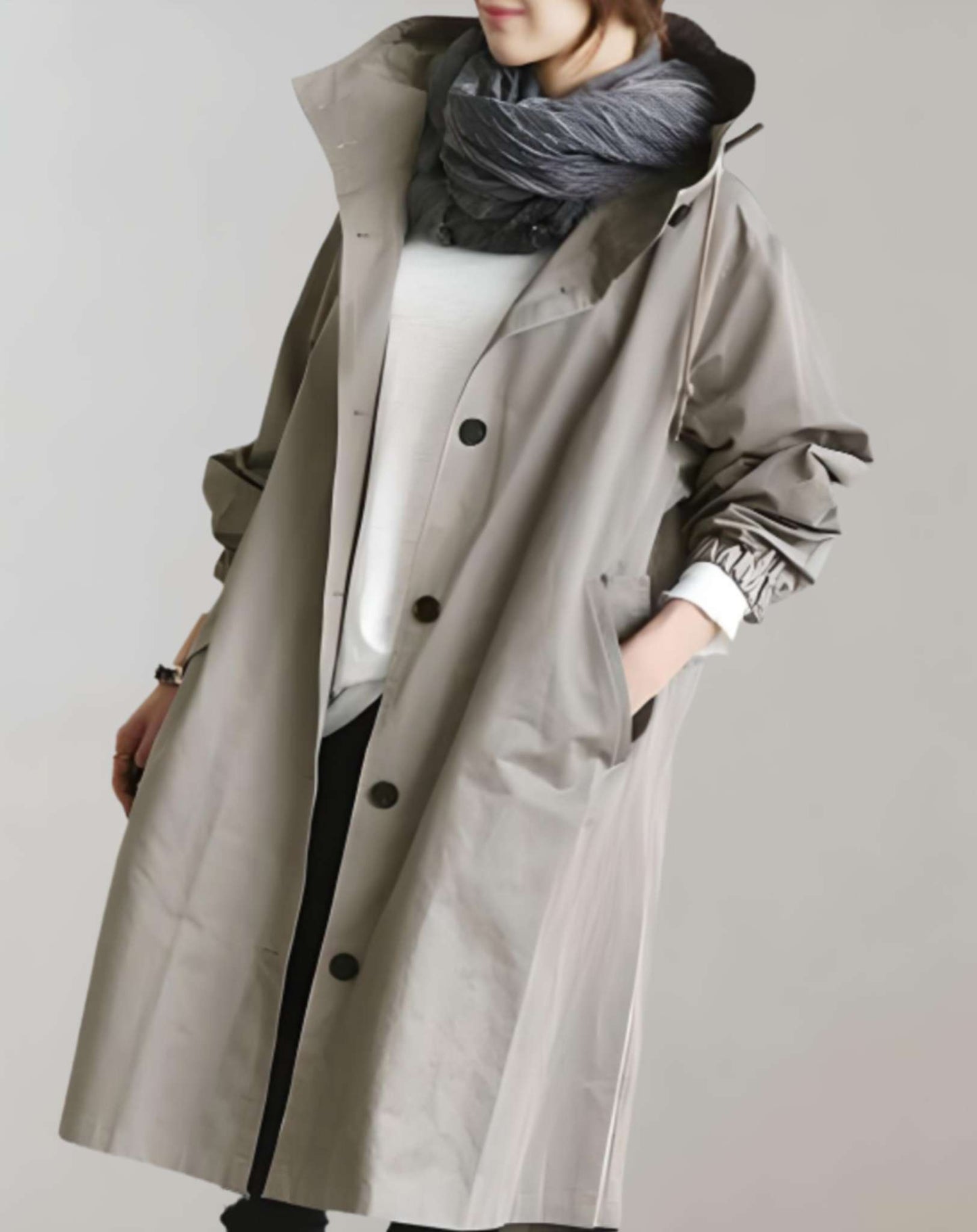 Variant image for Dam Trenchcoat Vattentät Huva Syntetisk Material-13