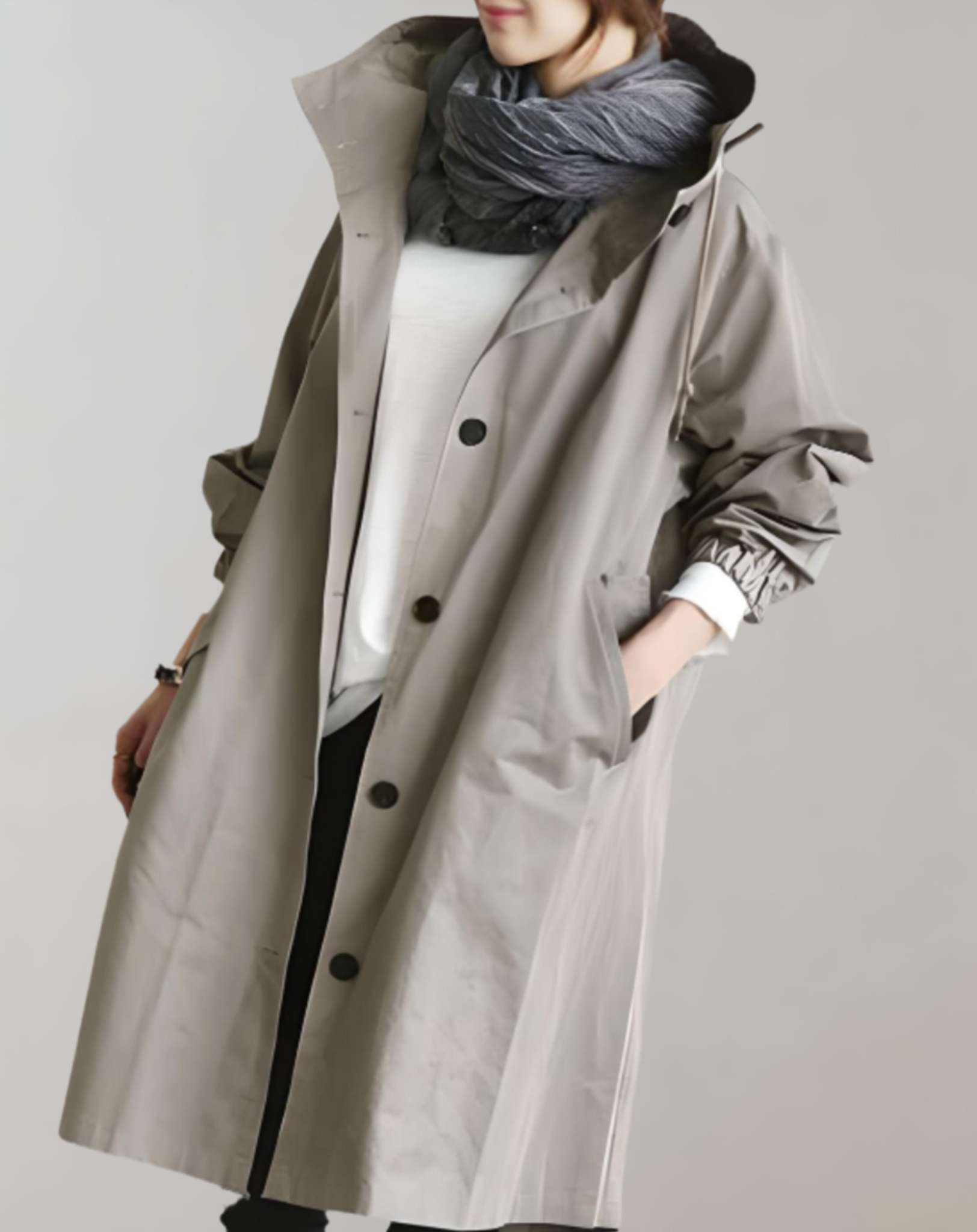 Variant image for Dam Trenchcoat Vattentät Huva Syntetisk Material-13