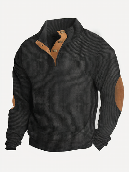 Herrpullover Färgblock Stativkrage Mjuk Fiber-2