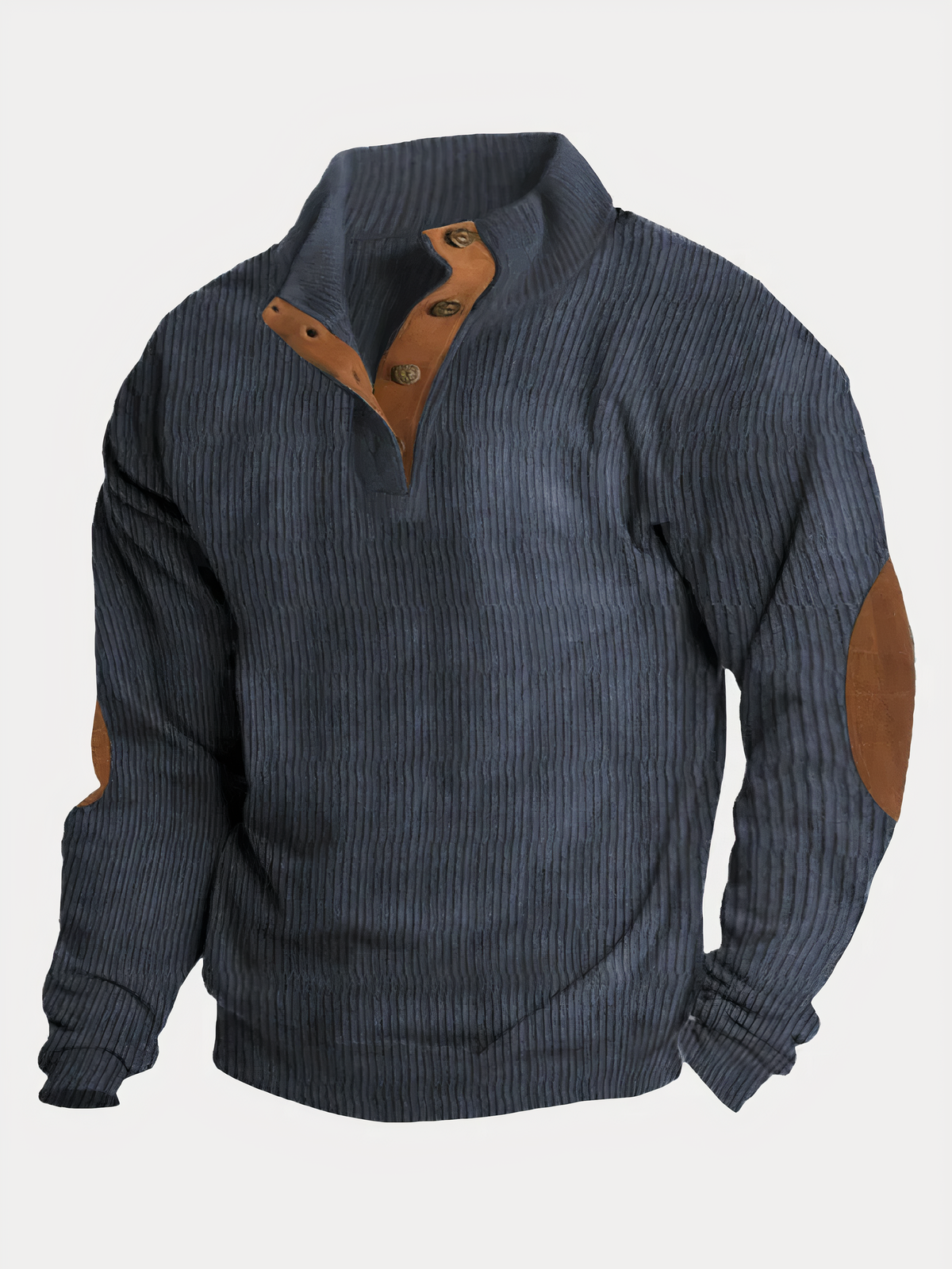 Herrpullover Färgblock Stativkrage Mjuk Fiber-3