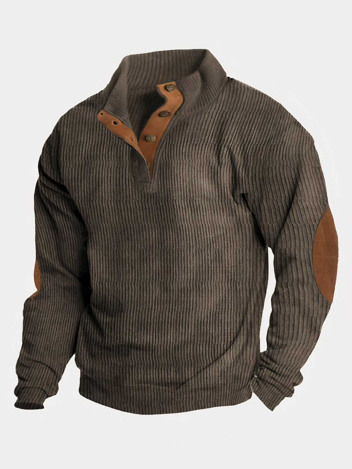 Herrpullover Färgblock Stativkrage Mjuk Fiber-4