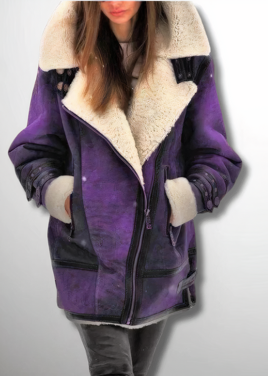 Dam Vinterjacka Lång Elegant Högkvalitativ Syntetisk-1