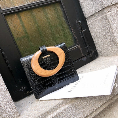 Dam Handväska Hasp Stängning PU Enfärgad Modern-3