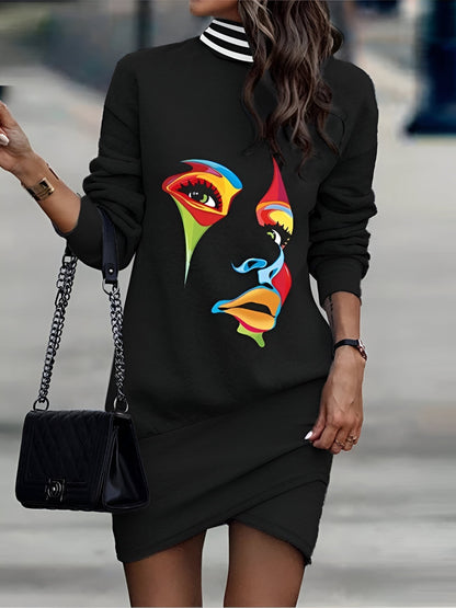 Variant image for Dam Miniklänning Hög Krage Andningsbart Material-13