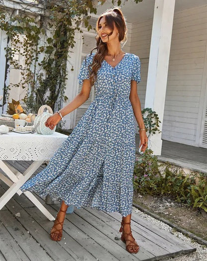 Blumenkleid Damen mit Ruffles – Elegante Polyester-Kleid für Büro und Freizeit, Größen S-XL 8