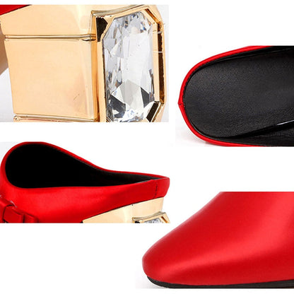 Dam Sandaler Loop och Dekoration PU Material Komfortabel Slippare-5