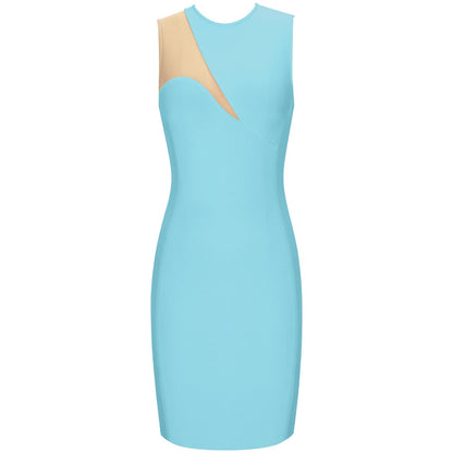 Tjejers Miniklänning Ärmlös Rund Halsringning Polyester-1