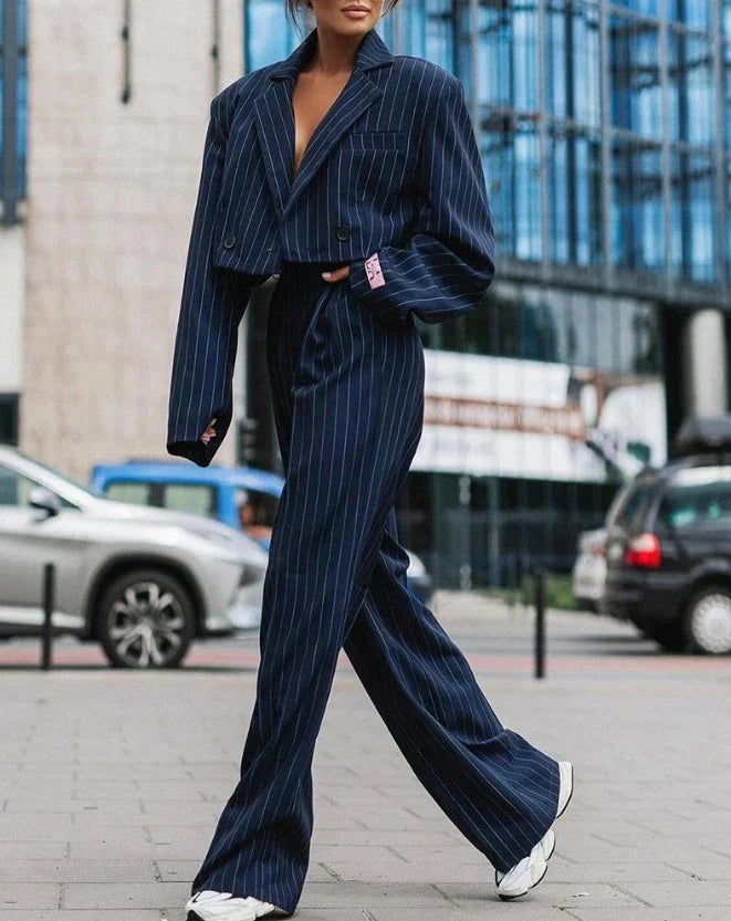 Kostym Set Dam Blazer och Byxor i Polyester Viskos 2