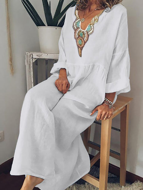 Variant image for Kvinnors Lätt Klänning Luftig Bomull-29