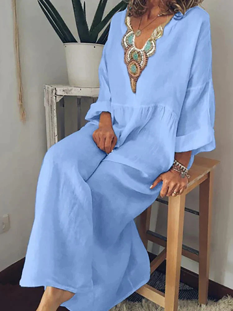 Variant image for Kvinnors Lätt Klänning Luftig Bomull-15