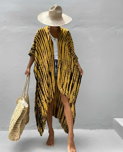 Variant image for Kvinna Lång Kimono Mönstrad Polyester Bohemisk Stil-11