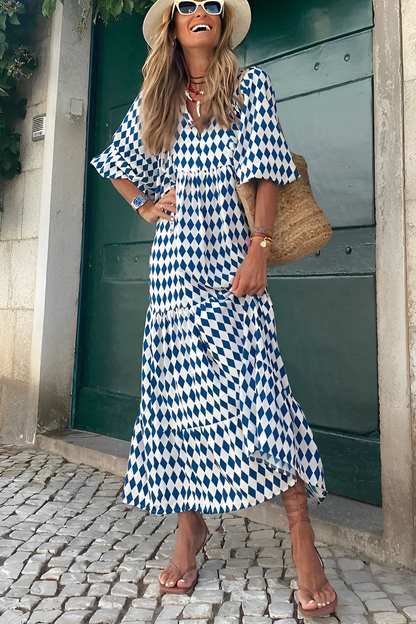 Variant image for Dam Maxiklänning Skiktad Design Lätt Tyg för Sommar-21