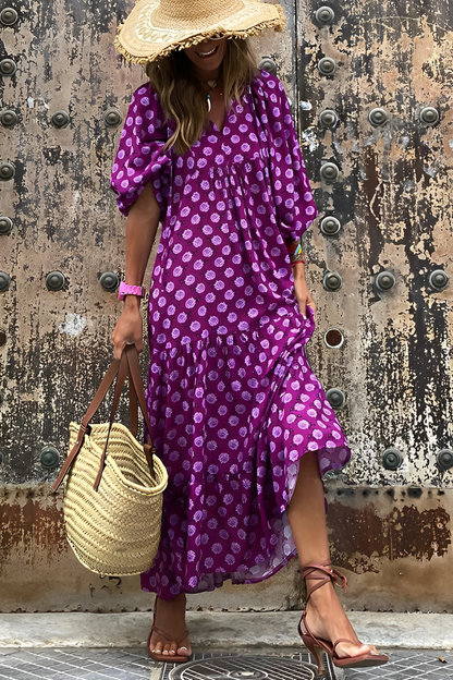 Variant image for Dam Maxiklänning Skiktad Design Lätt Tyg för Sommar-26