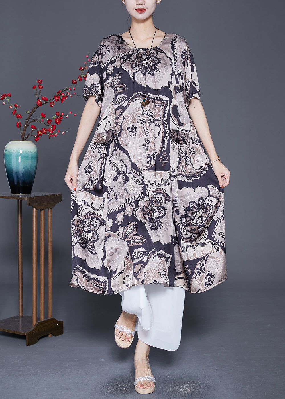 Kvinnors Lätt Klänning Modern Design 100% Bomull-2