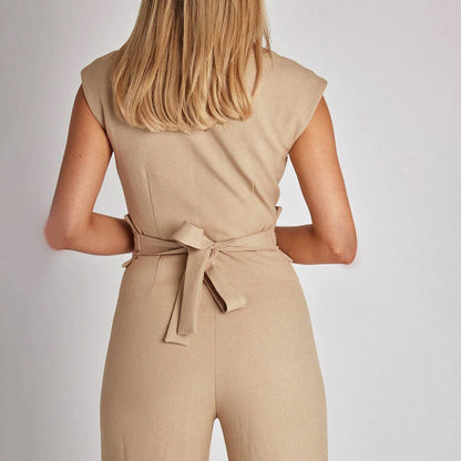 Dam Jumpsuit Ärmlös Tidlös Design Hållbart Material-6
