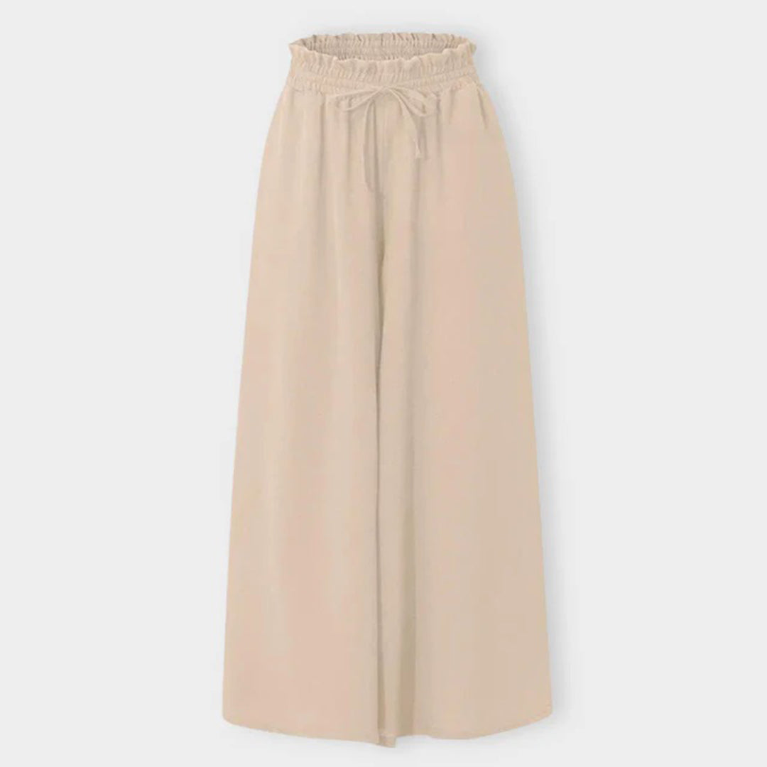 Linnebyxor Dam Lösa Polyester Mjukisbyxor för Avslappnad Stil-2