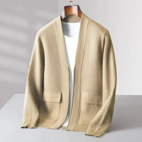 Herren-Weste, Strick, Wollmischung, klassisches Design mit, V-Ausschnitt und Taschen-1