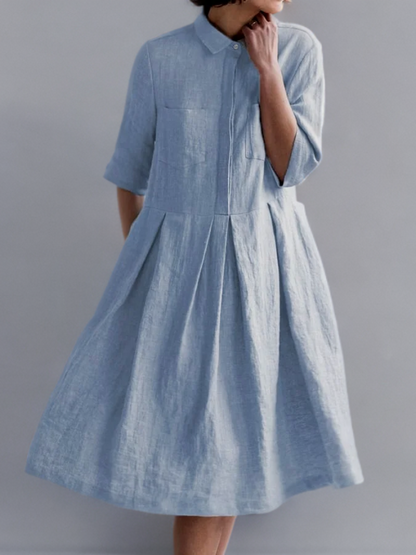 Dam Dagsklänning Lätt Polyester Elegant Knälång-1