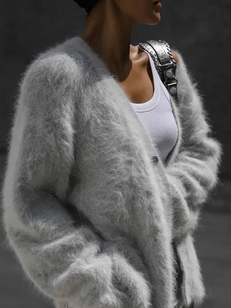 Kvinna Kofta Klassisk Cashmere-3