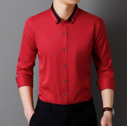 Variant image for Herrskjorta Långa Ärmar Formell Högkvalitativ Bomull Polyester-64