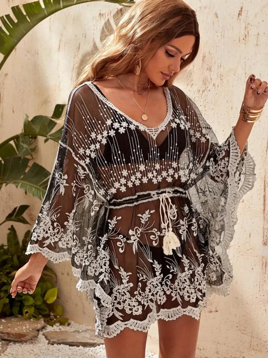 Kvinnors Strandtäckning Långärmad Polyester Komfortabel och Lätt 1