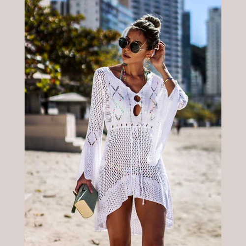 Dam Strandklänning Lätt Bomull Elegant och Luftig 1