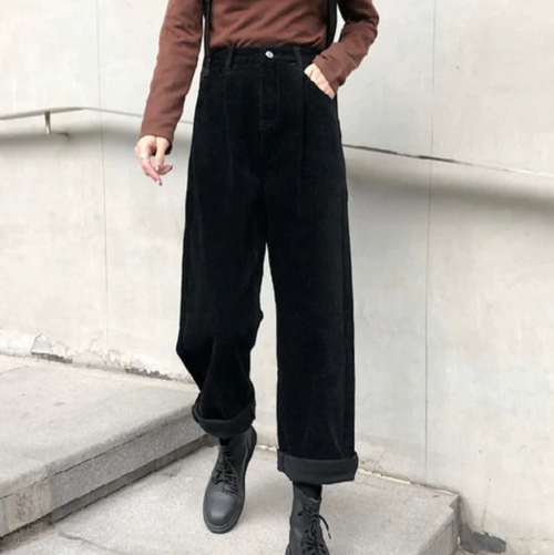 Dam Sladdbyxor Elegant Denim Högkvalitativ-1
