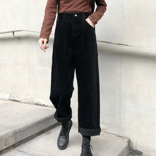 Dam Sladdbyxor Elegant Denim Högkvalitativ-1