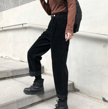 Dam Sladdbyxor Elegant Denim Högkvalitativ-2