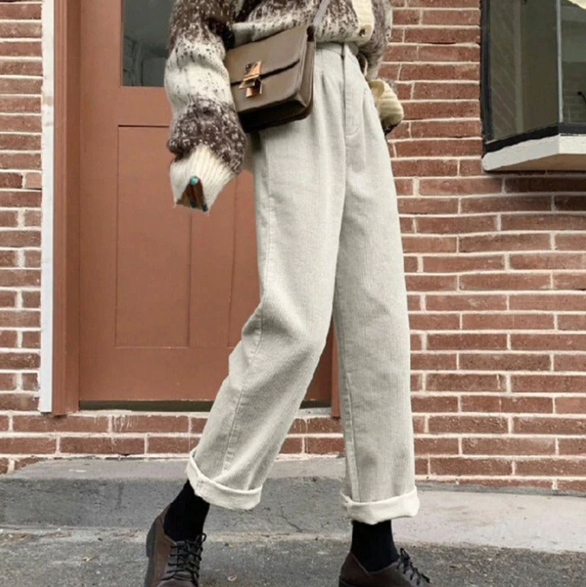 Dam Sladdbyxor Elegant Denim Högkvalitativ-3