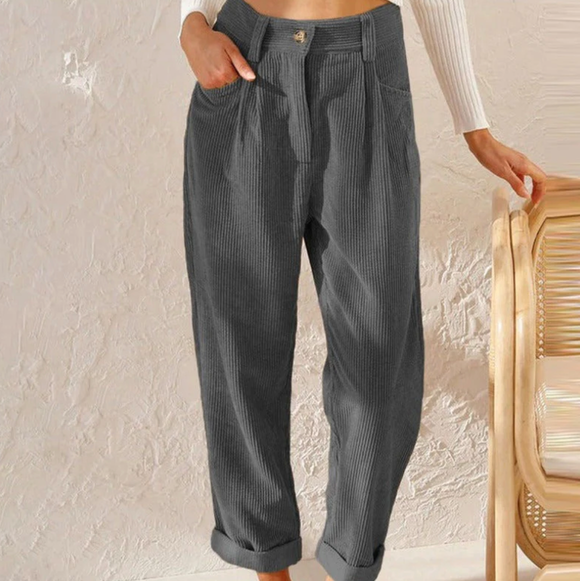 Variant image for Dam Sladdbyxor Elegant Denim Högkvalitativ-50