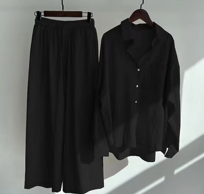 Dam Linne Set Avslappnad Stil 100% Linne-6