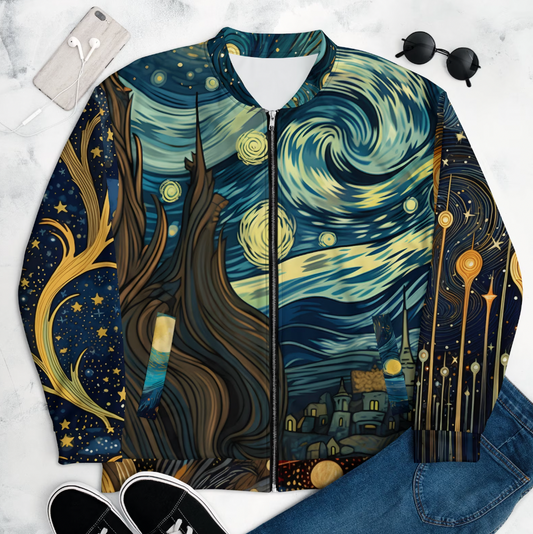 Herrjacka Bomberjacka Van Gogh Design Polyester och Bomull-1