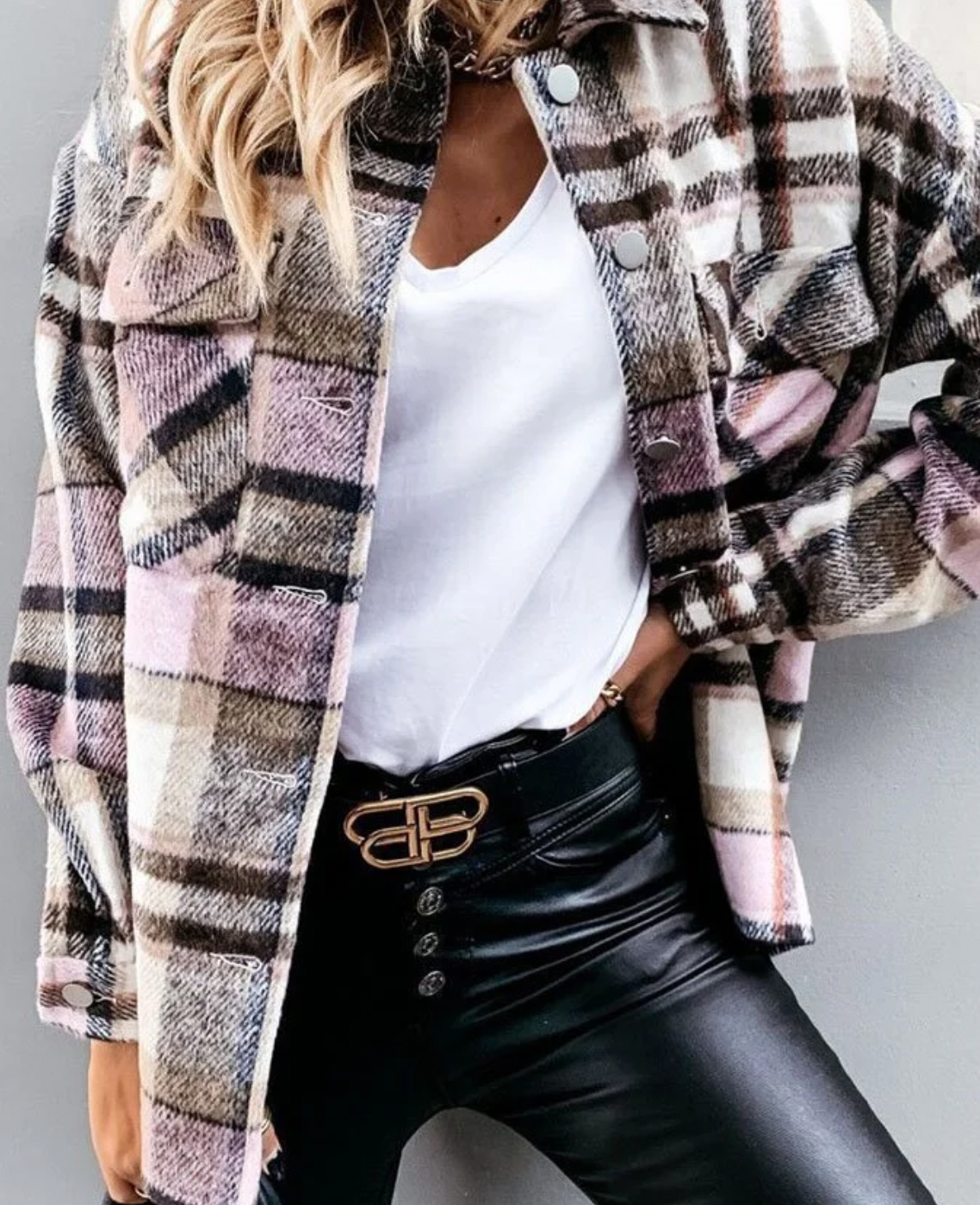 Damjacka Elegant Syntetiskt Material för Hösten 3