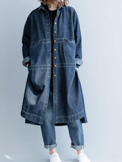 Lång Vinterjacka Dam Polyester Elegant Design för Höst och Vinter 3