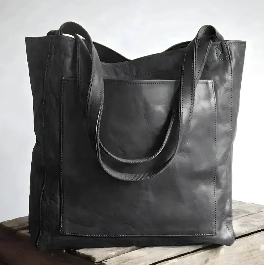 Dam Läderväska Handgjord Elegant Design Rymlig Läder Väska-5
