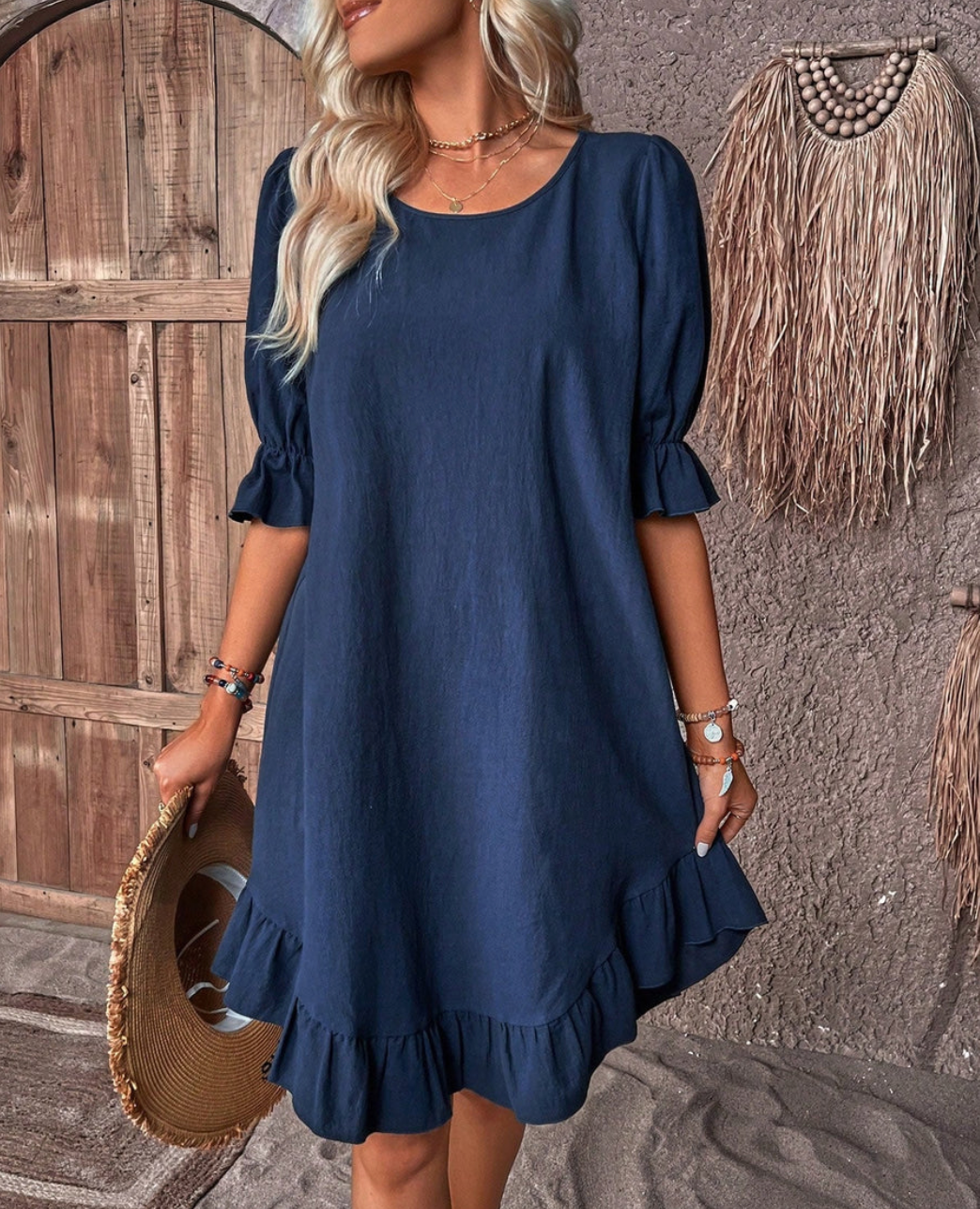 Variant image for Damklänning Blommig Design Lätt Tyg Elegant Skräddarsydd-1