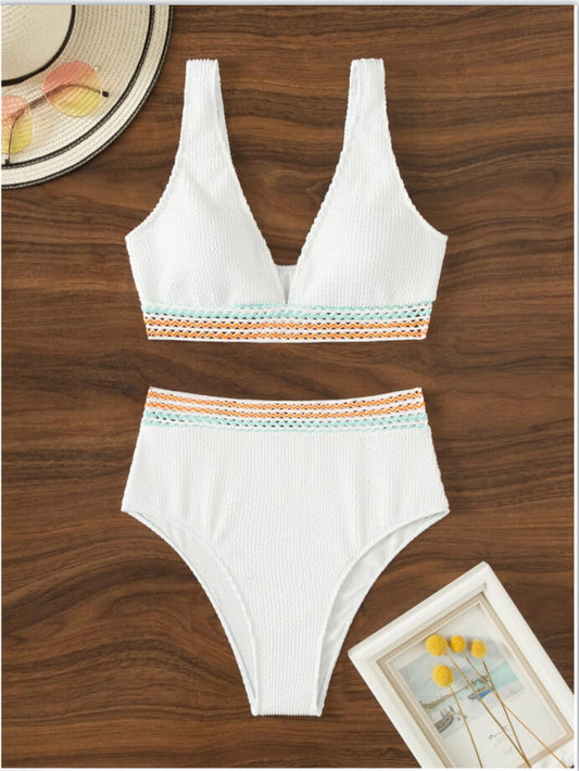 Dam Bikini Virkad Design Högkvalitativ Syntetfiber-1